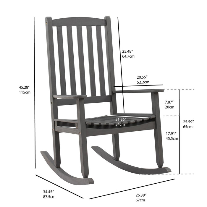 Patioflare Acacia Wood Patio Rocking Chair
