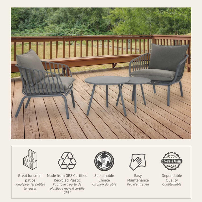 Patioflare+ Recycled Plastic Vista Patio Chat Set