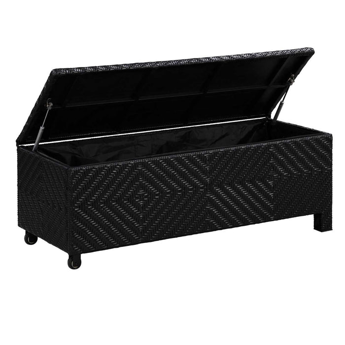 Patioflare Padded Wicker Deck Box-Bench Combo