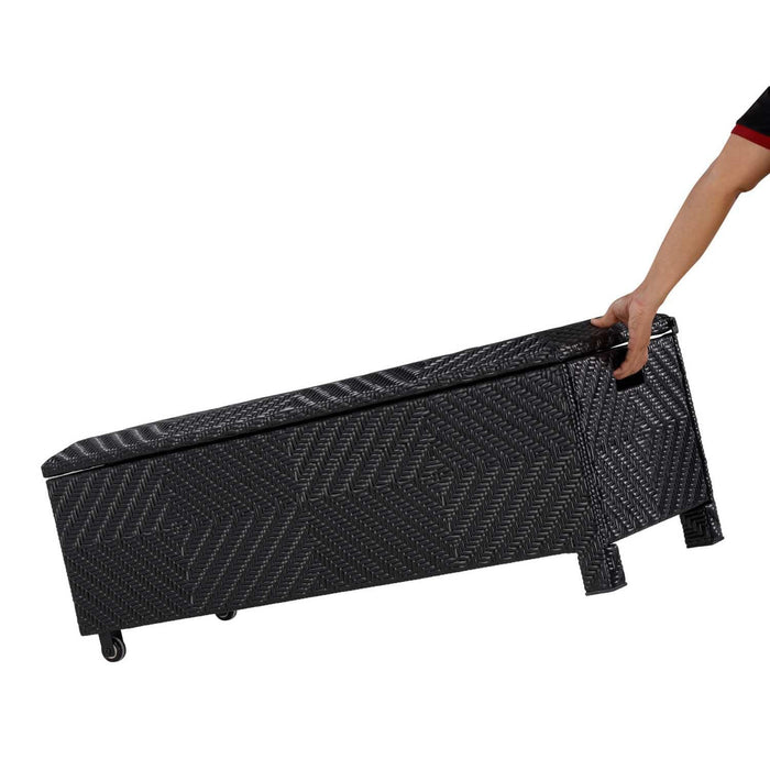 Patioflare Padded Wicker Deck Box-Bench Combo