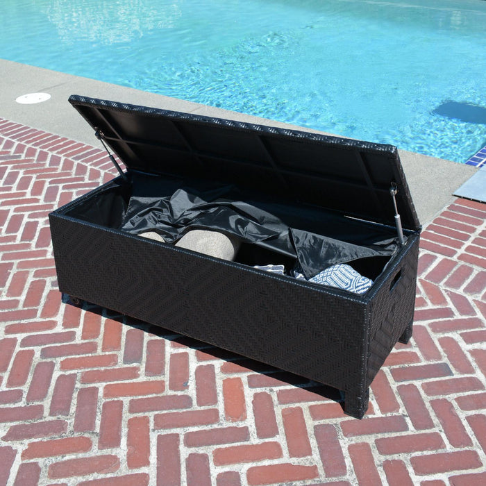 Patioflare Padded Wicker Deck Box-Bench Combo