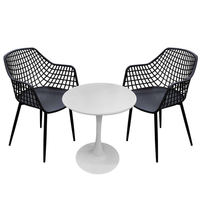 Patioflare+ Recycled Plastic Kana Patio Bistro Set, Black