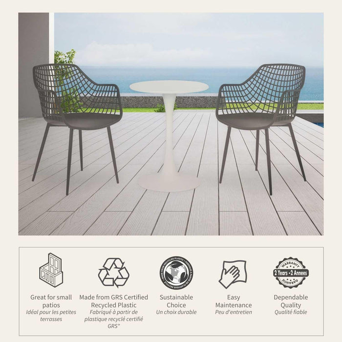 Patioflare+ Recycled Plastic Kana Patio Bistro Set, Black