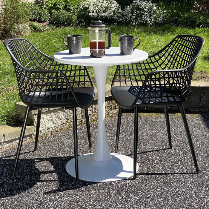 Patioflare+ Recycled Plastic Kana Patio Bistro Set, Black