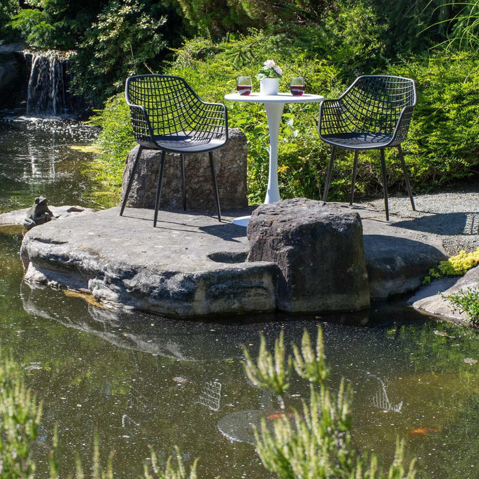 Patioflare+ Recycled Plastic Kana Patio Bistro Set, Black