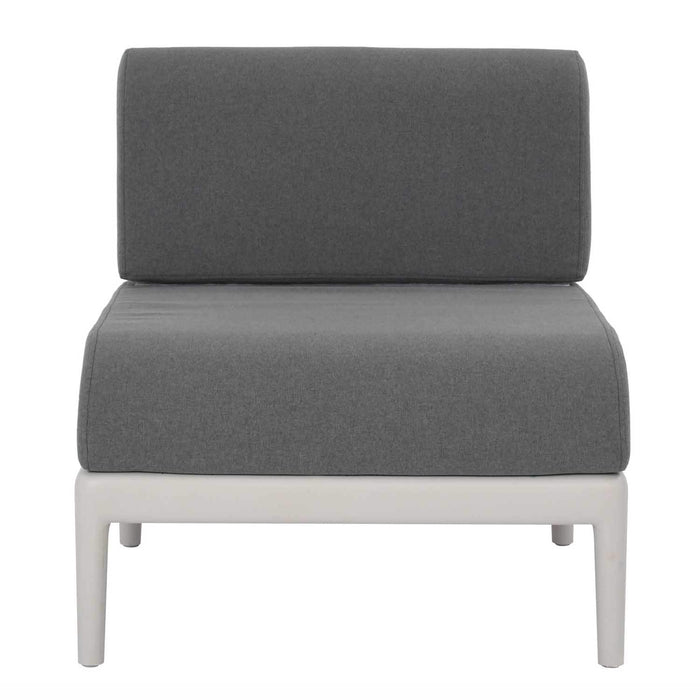 Patioflare+ Recycled Plastic Leaf Modular Armless Patio Chair, Grey