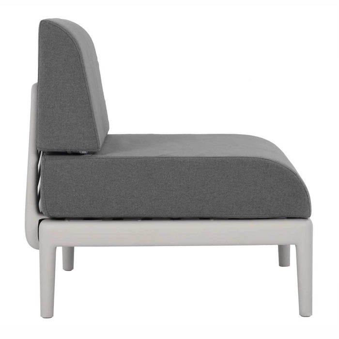 Patioflare+ Recycled Plastic Leaf Modular Armless Patio Chair, Grey