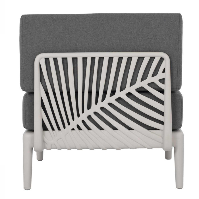 Patioflare+ Recycled Plastic Leaf Modular Armless Patio Chair, Grey
