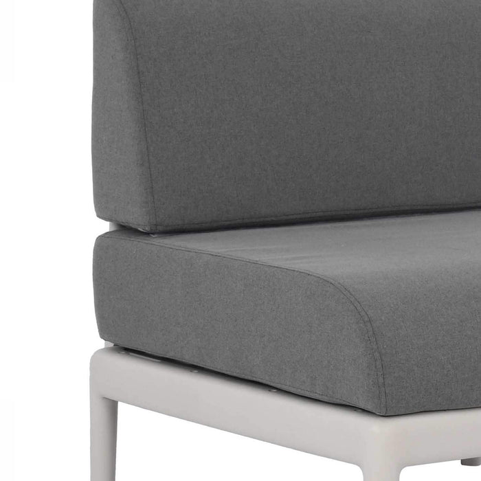 Patioflare+ Recycled Plastic Leaf Modular Armless Patio Chair, Grey