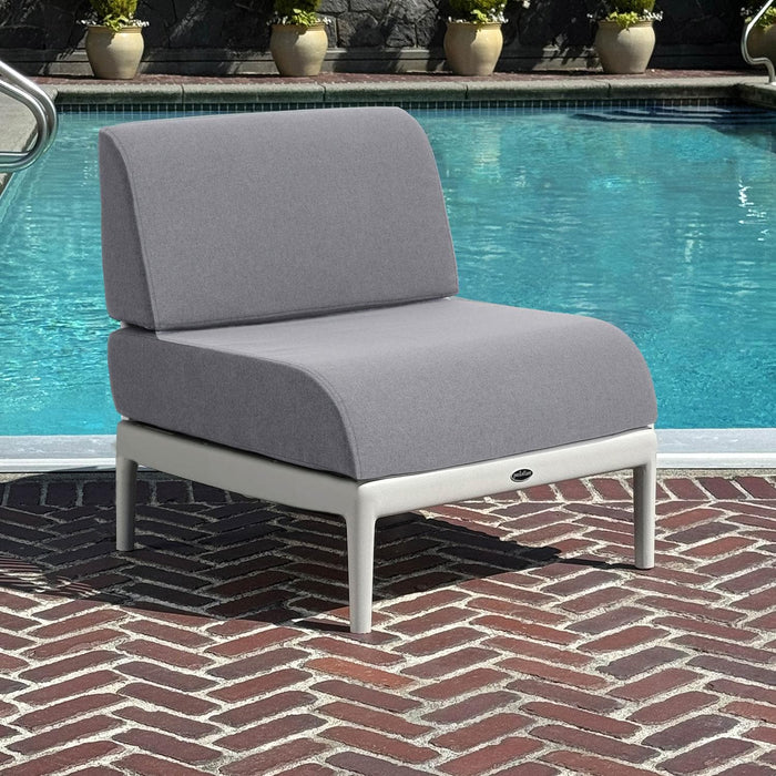Patioflare+ Recycled Plastic Leaf Modular Armless Patio Chair, Grey