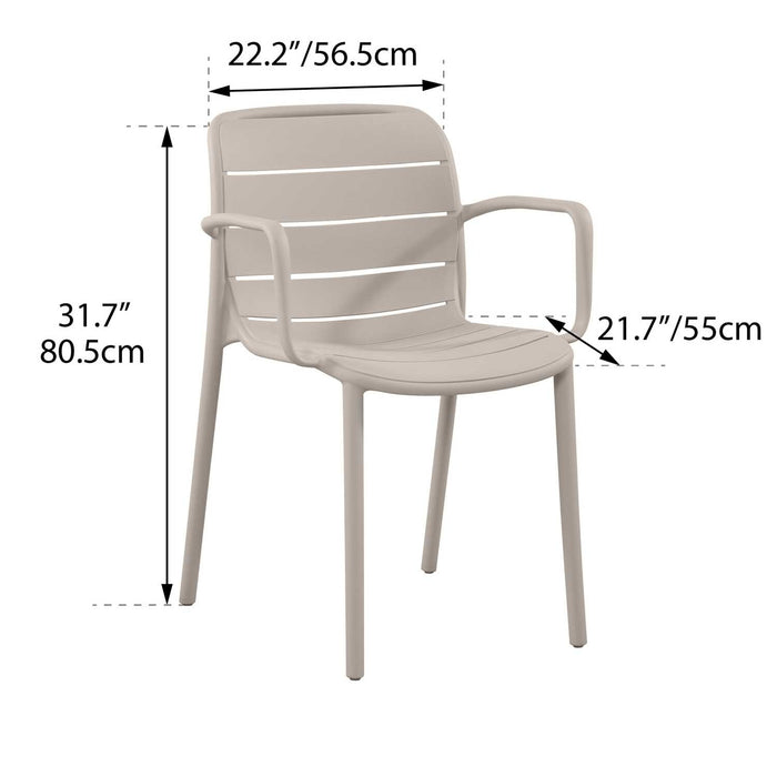 Patioflare+ Recycled Plastic Stacking Chairs 2PK, Cream