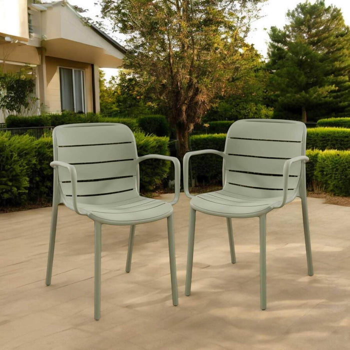 Patioflare+ Recycled Plastic Stacking Chairs 2PK, Green