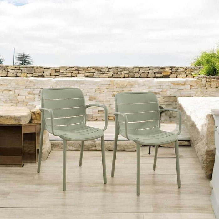 Patioflare+ Recycled Plastic Stacking Chairs 2PK, Green