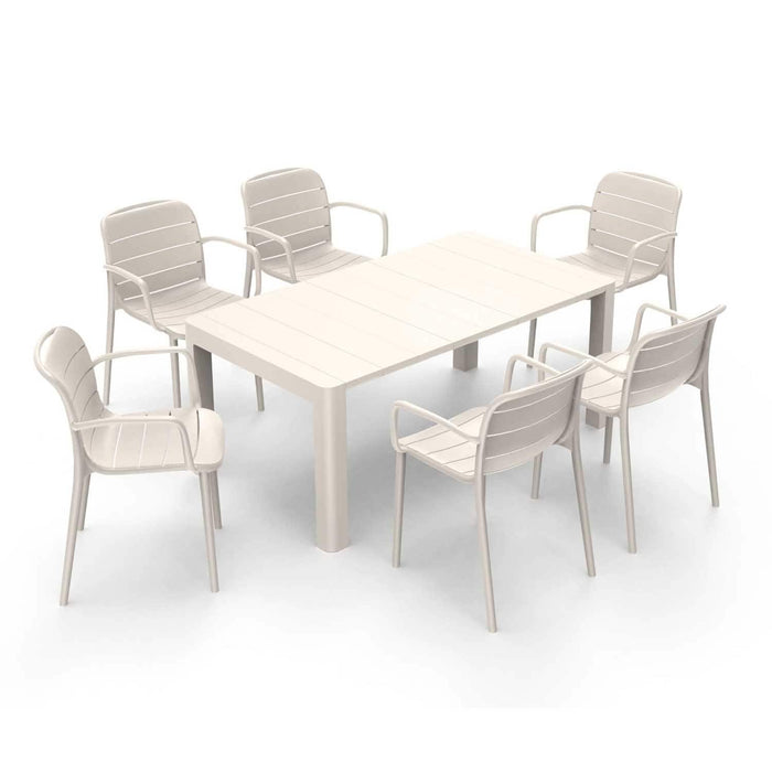 Patioflare+ 70IN Rectangular Patio Table, Cream