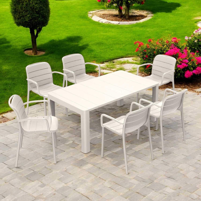Patioflare+ 70IN Rectangular Patio Table, Cream
