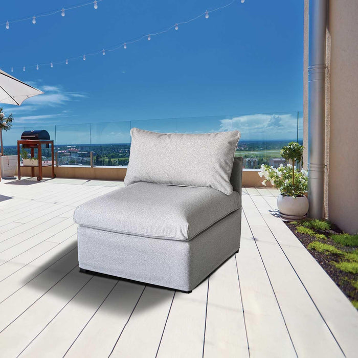 Patioflare Lanai Modular Outdoor Armless Chair, Grey