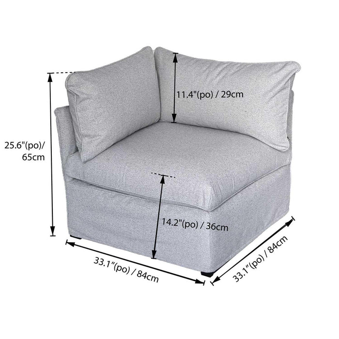 Patioflare Lanai Modular Outdoor Corner Chair, Grey