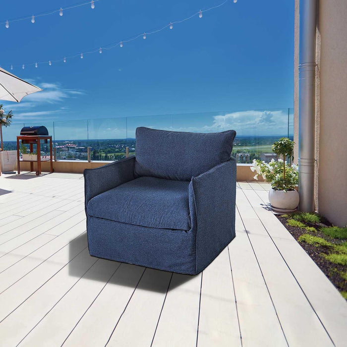 Patioflare Lanai Modular Outdoor Arm Club Chair, Blue