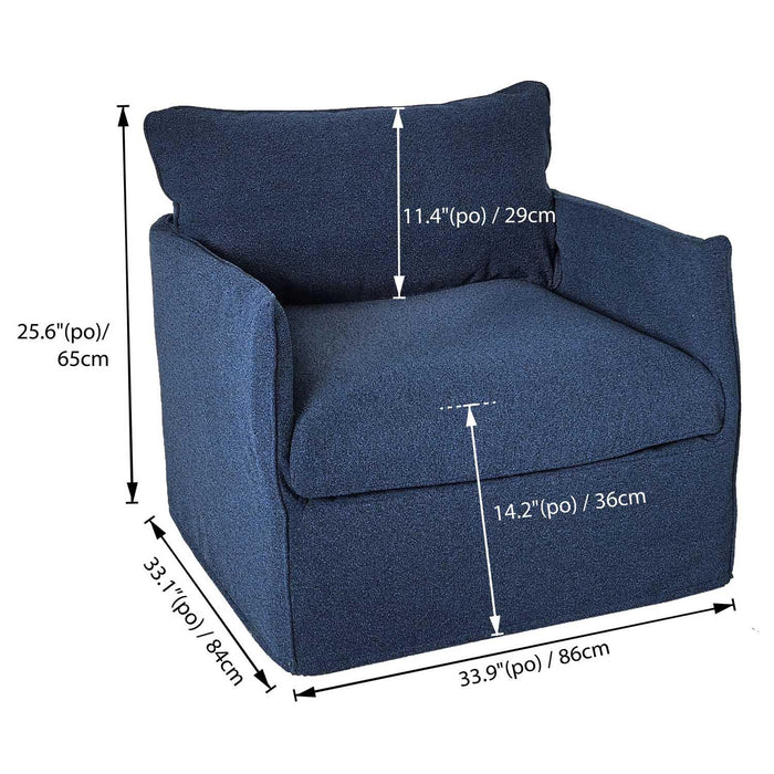 Patioflare Lanai Modular Outdoor Arm Club Chair, Blue