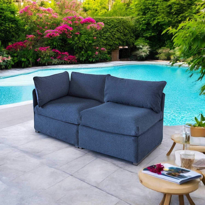 Patioflare Lanai Modular Outdoor Armless Chair, Blue