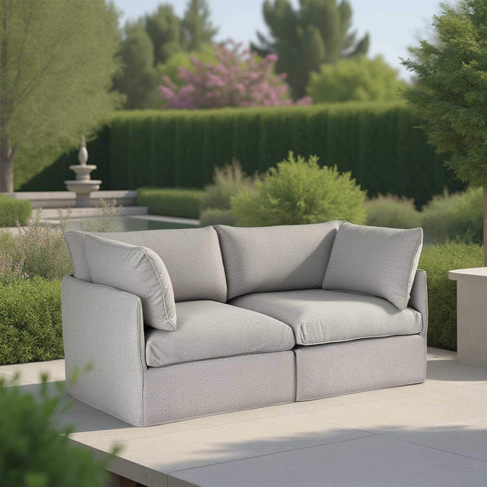 Patioflare Lanai Modular Love Seat Patio Sofa Set, Grey