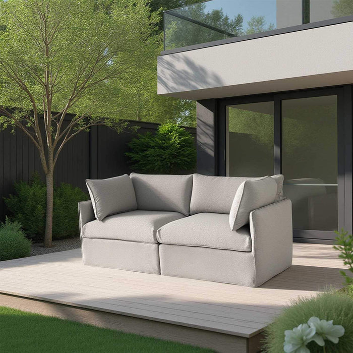 Patioflare Lanai Modular Love Seat Patio Sofa Set, Grey
