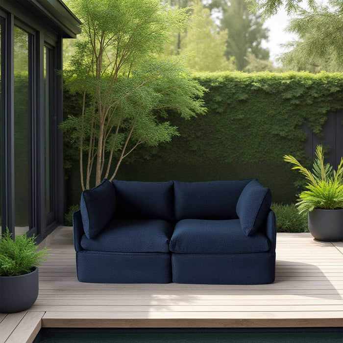 Patioflare Lanai Modular Love Seat Patio Sofa Set, Blue