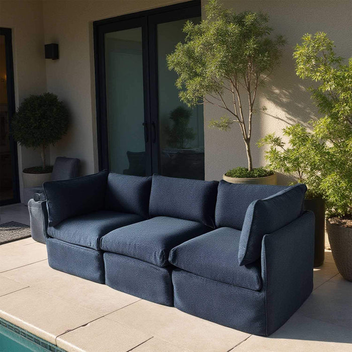 Patioflare Lanai Modular 3-Seater Patio Sofa Set, Blue