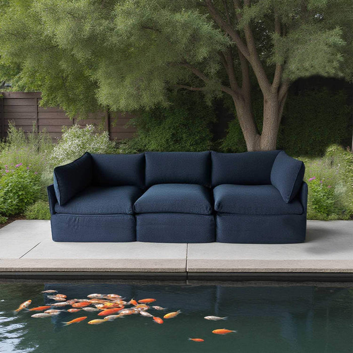 Patioflare Lanai Modular 3-Seater Patio Sofa Set, Blue