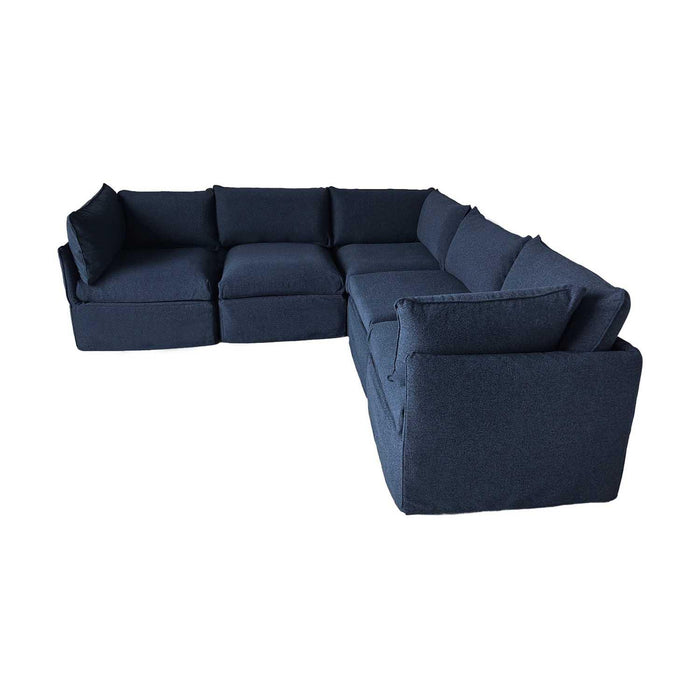 Patioflare Lanai Modular L-Shape Patio Sofa Set, Blue