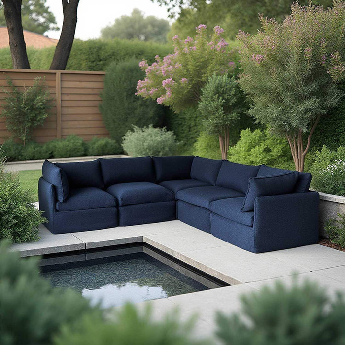 Patioflare Lanai Modular L-Shape Patio Sofa Set, Blue