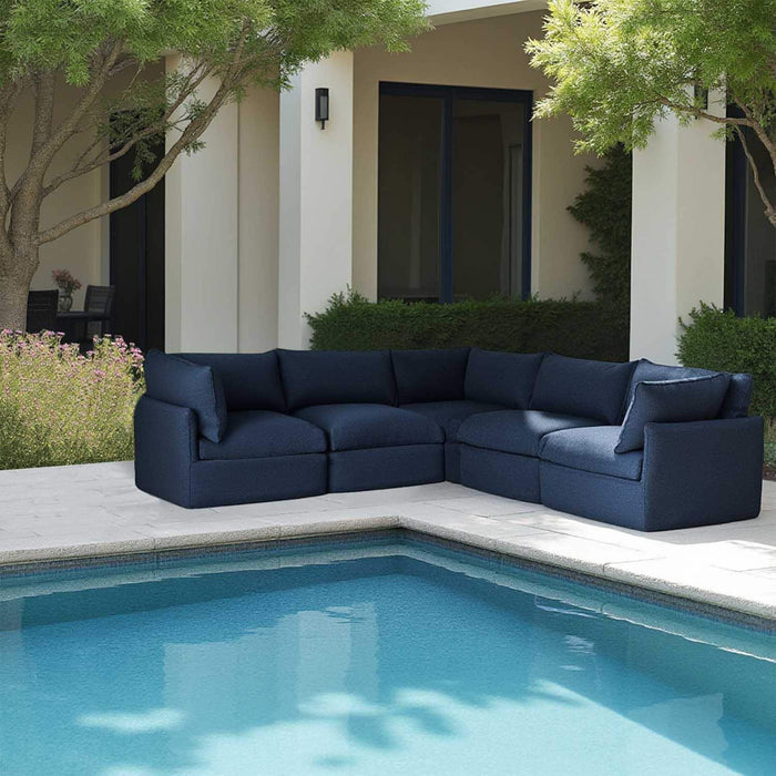 Patioflare Lanai Modular L-Shape Patio Sofa Set, Blue