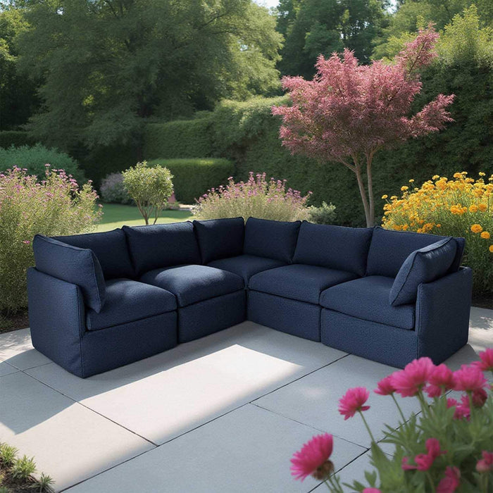 Patioflare Lanai Modular L-Shape Patio Sofa Set, Blue