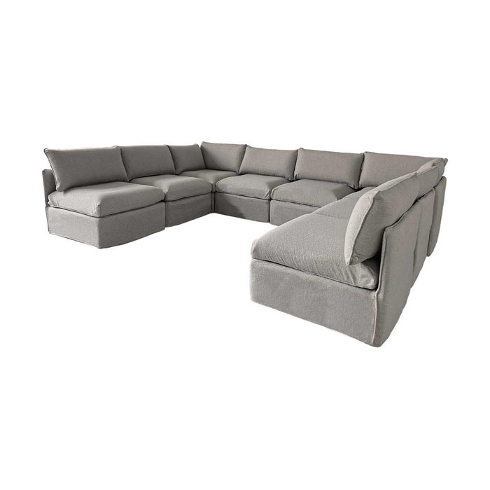 Patioflare Lanai U-Shape Modular Patio Sofa Set, Grey