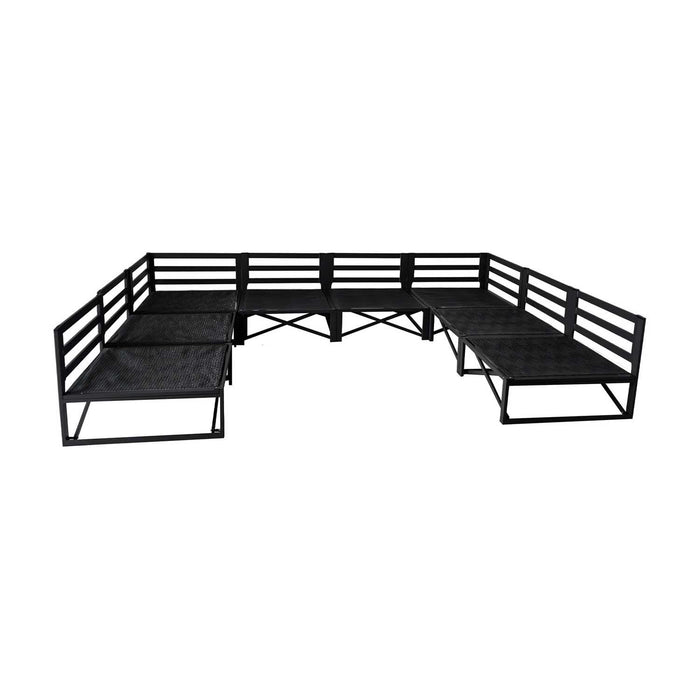 Patioflare Lanai U-Shape Modular Patio Sofa Set, Grey