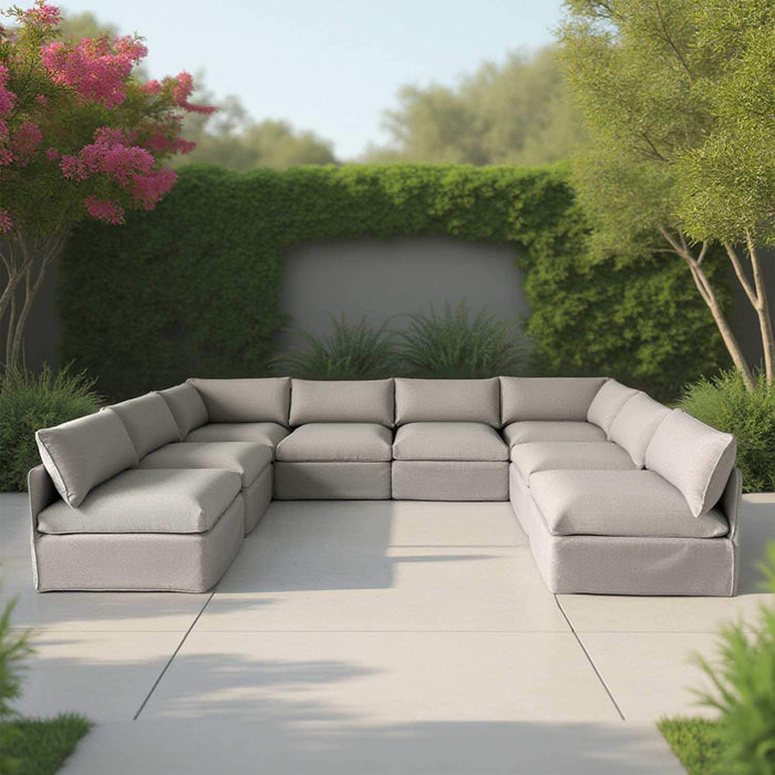 Patioflare Lanai U-Shape Modular Patio Sofa Set, Grey