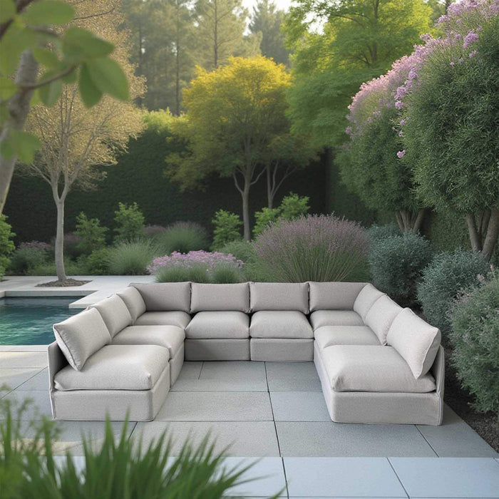 Patioflare Lanai U-Shape Modular Patio Sofa Set, Grey