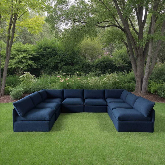 Patioflare Lanai U-Shape Modular Patio Sofa Set, Blue