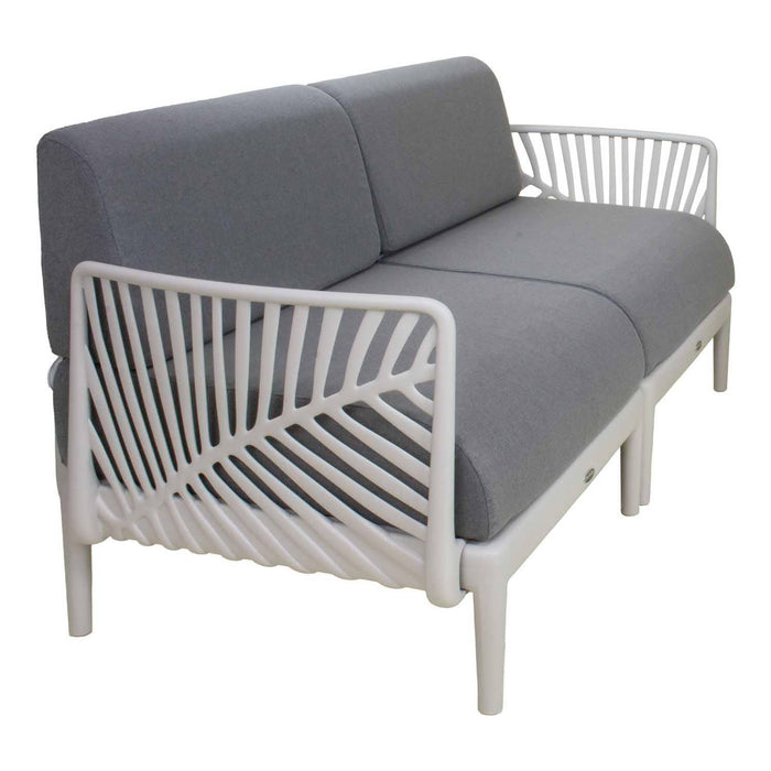 Patioflare+ Recycled Plastic Leaf Modular Love Seat, Grey