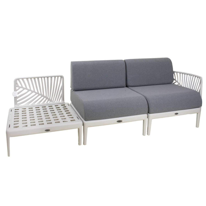 Patioflare+ Recycled Plastic Leaf Modular Patio Sofa, Grey