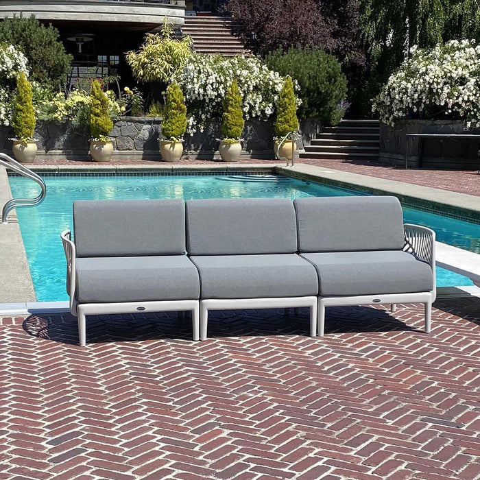 Patioflare+ Recycled Plastic Leaf Modular Patio Sofa, Grey