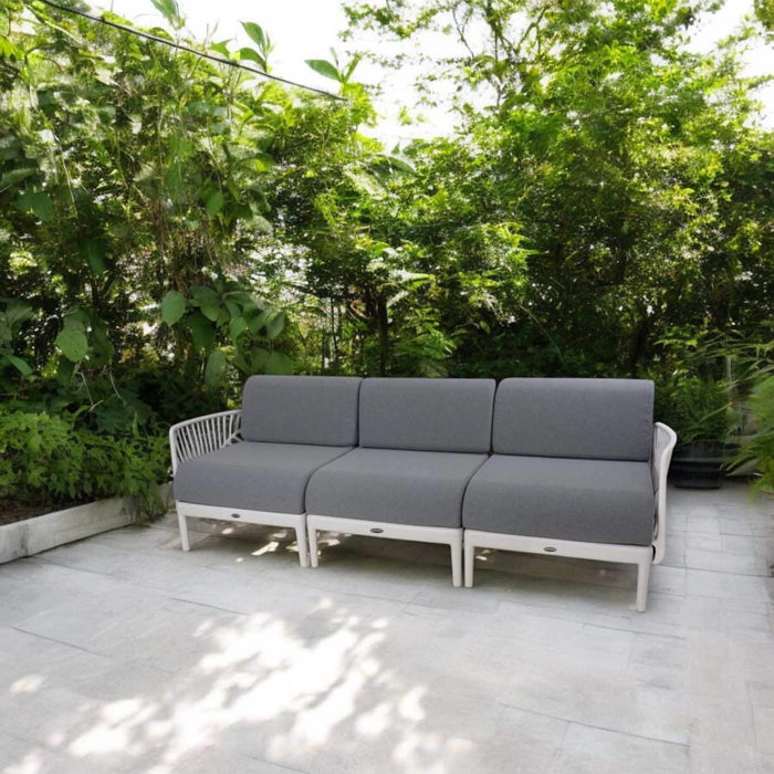 Patioflare+ Recycled Plastic Leaf Modular Patio Sofa, Grey