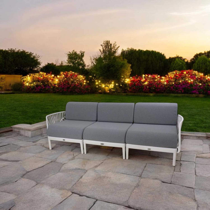 Patioflare+ Recycled Plastic Leaf Modular Patio Sofa, Grey