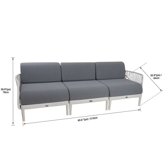 Patioflare+ Recycled Plastic Leaf Modular Patio Sofa, Grey