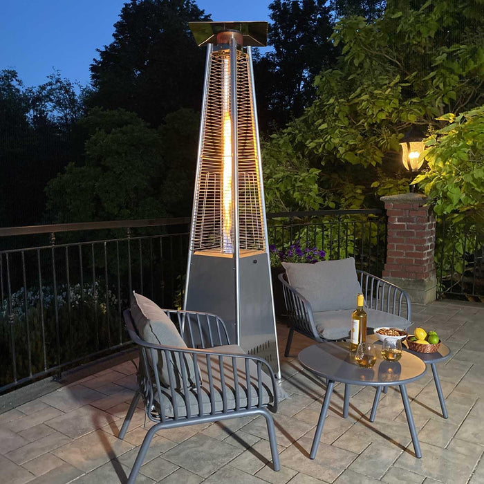 Paramount Flame Patio Heater, Grey and Silver