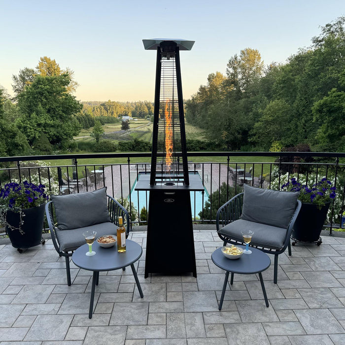 Paramount Pyramid Flame Patio Heater, Onyx Black