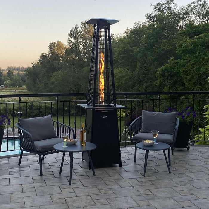 Paramount Pyramid Flame Patio Heater, Onyx Black