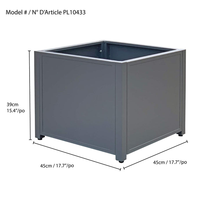 Grapevine Commercial-Grade Aluminum Square Outdoor Planter