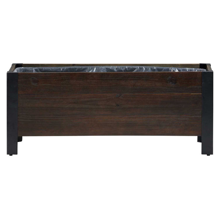 Grapevine FSC Recycled Wood Low-Profile Planter, Rectangular, 37IN x 12.6IN, Cocao Brown