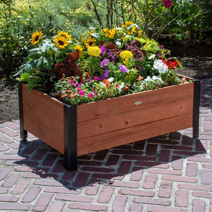 Grapevine FSC Recycled Wood Low-Profile Planter, 37IN x 24IN, Natural Brown